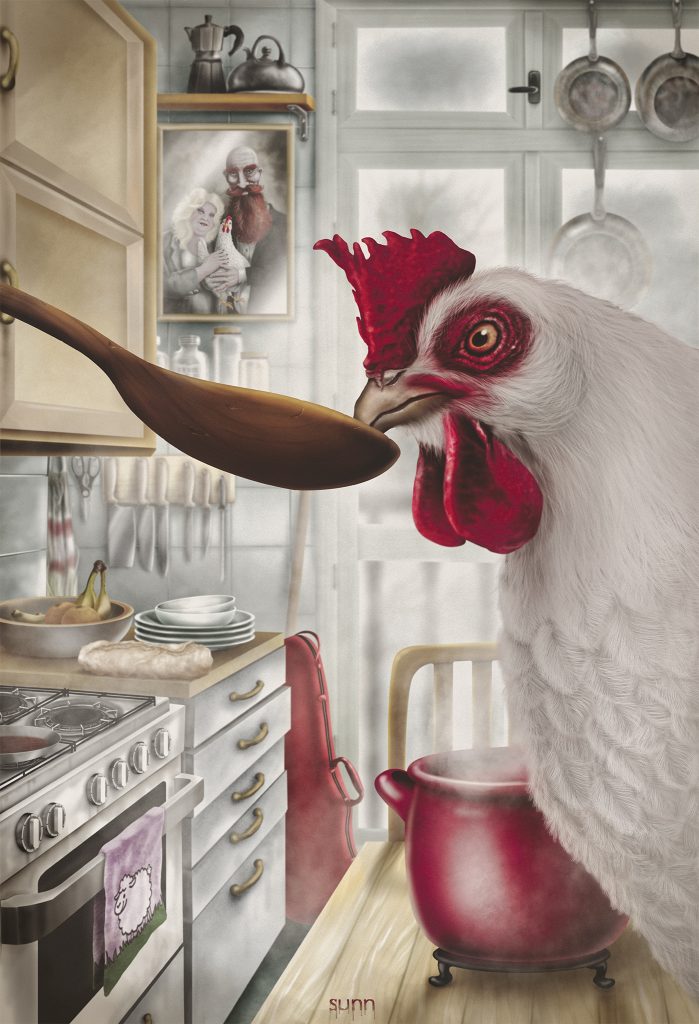 La paradoja del caldo de gallina  

Vemos una ilustración de una gallina probando el caldo en una cuchara de madera.